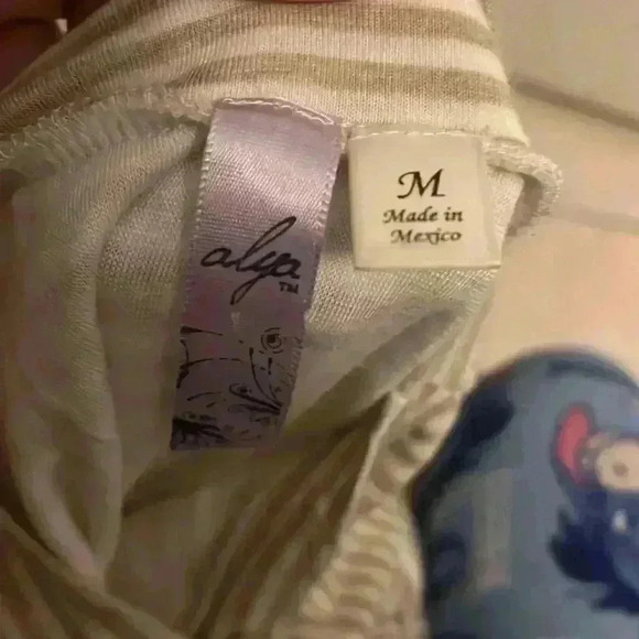 Tan and White Striped Loose Dress - Picture 5 of 5